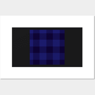 Royal Blue and Black Plaid Posters and Art